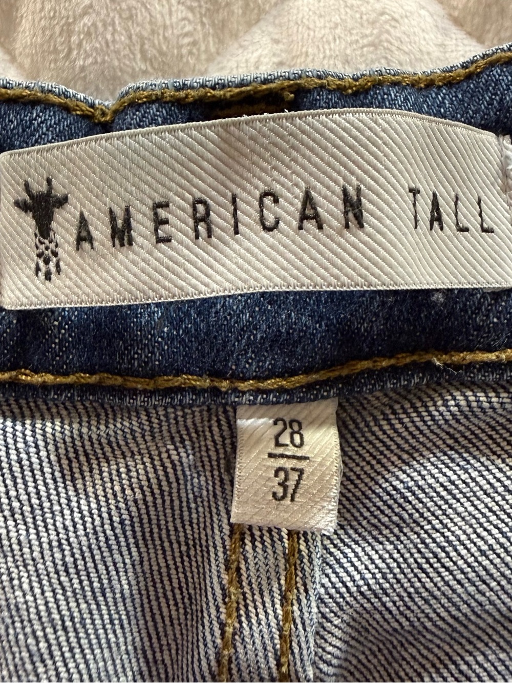 American Tall Luna High Rise Wide Leg Jeans Faded Dark Indigo 28 x 37